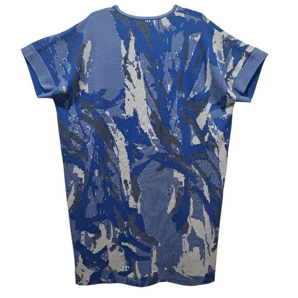 Ming Wang Textured Elegant Chic Knit Abstract Shift Dress XL Blue Multi-Color - Picture 4 of 17